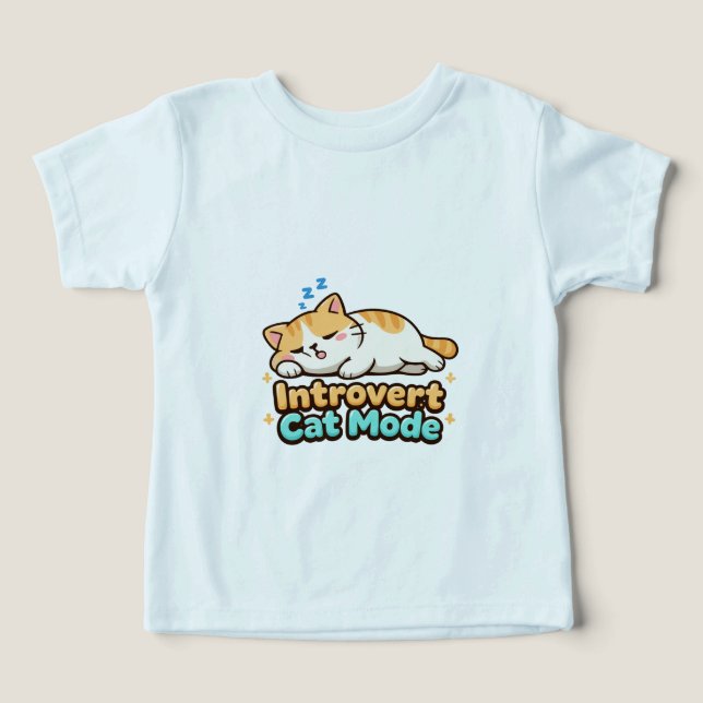 Rolig introvert katt-mode  t shirt (Design Framsida)