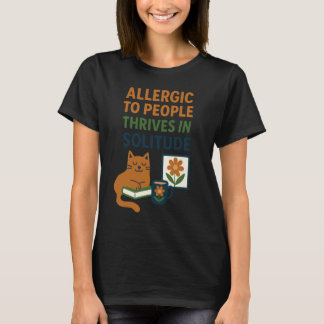 Rolig Introvert Kattdesign med Böcker och Tyst Vi T Shirt