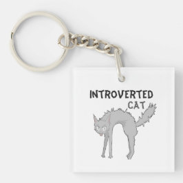 Rolig introvert kattnyckelring | present till vän