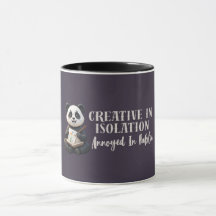 Rolig introvert panda-mugg – Kreativ i isolering