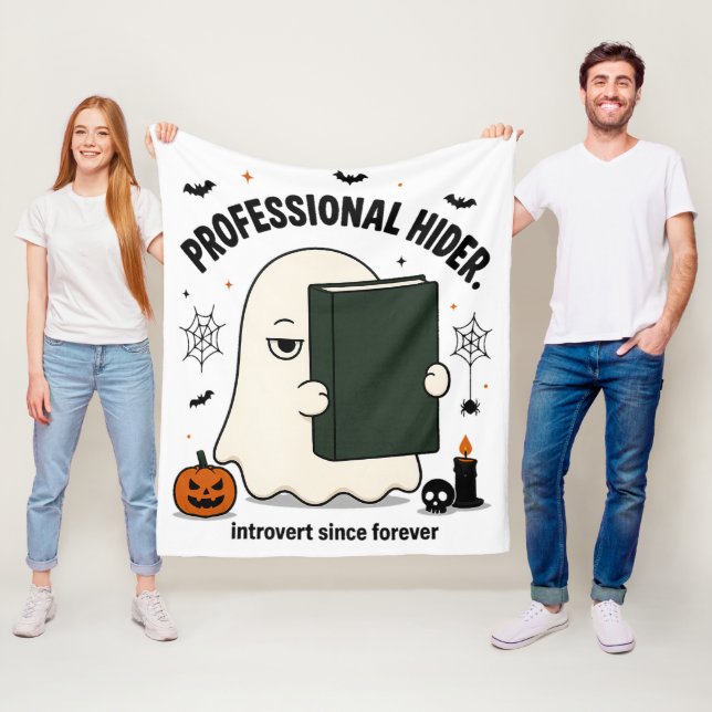 Rolig Introvert Spöke Professionell Döljare Hallow Fleecefilt (På plats)