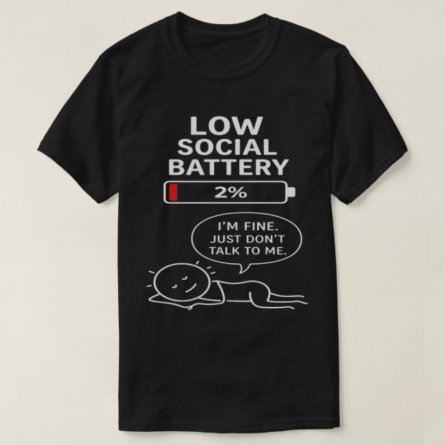Rolig Introvert Stick Figure T-shirt (Design framsida)