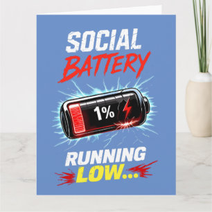 Rolig Introvert T-shirt för Låg Social Batterinivå Kort