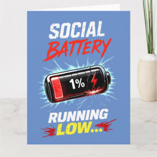 Rolig Introvert T-shirt för Låg Social Batterinivå Kort