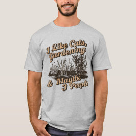 Rolig Introvert Trädgårdsskötsel Och Kattälskare C T Shirt