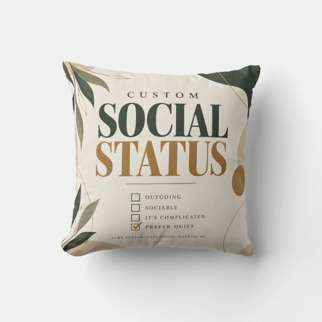 Rolig Introvert Tröskelkudde för Social Status Kudde (Framsida)