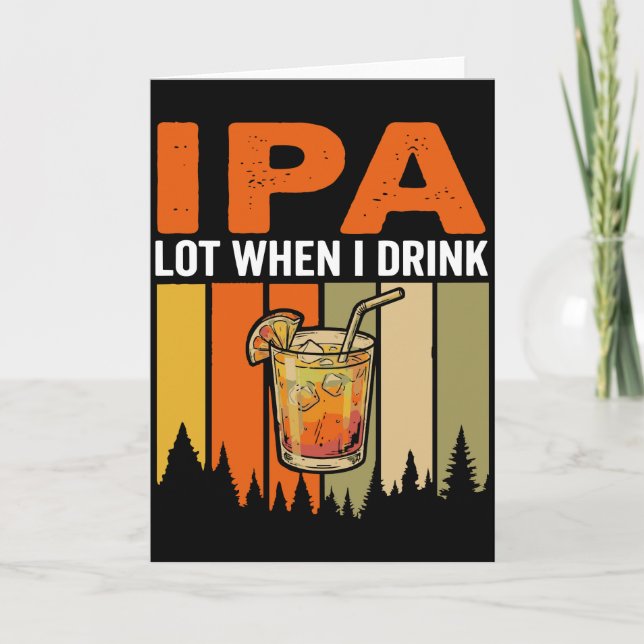 Rolig IPA-lot när jag dricker, Retro Cocktail-camp Kort (Framsida)