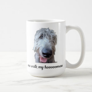 Rolig Irish Wolfhound-mugg – Me Går Min Hoooooman Kaffemugg