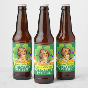 Rolig irländare för saint patrick's dayCleopatra Ölflaska Etikett