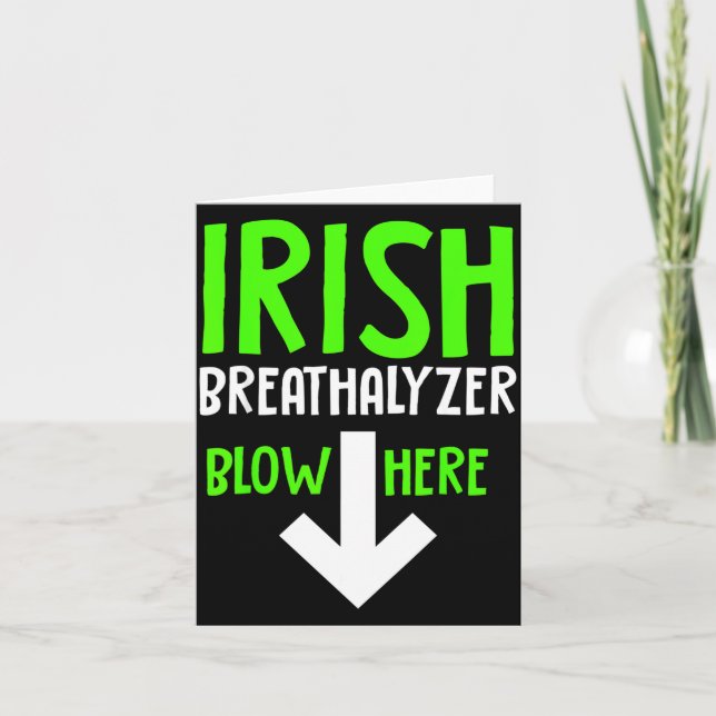 Rolig irländsk alkomätare Blås här Sankt Patricks  Kort (Framsida)