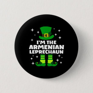 Rolig irländsk armenisk Leprechaun St Patricks Day Knapp