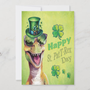 Rolig irländsk dinosaurie leprechaun St Patricks D Julkort