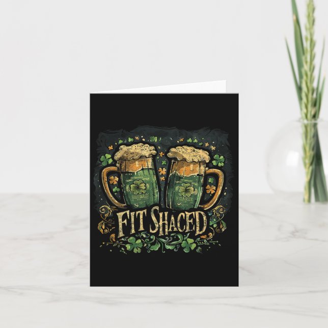 Rolig irländsk dricking St. Patrick's Day Passform Kort (Framsida)