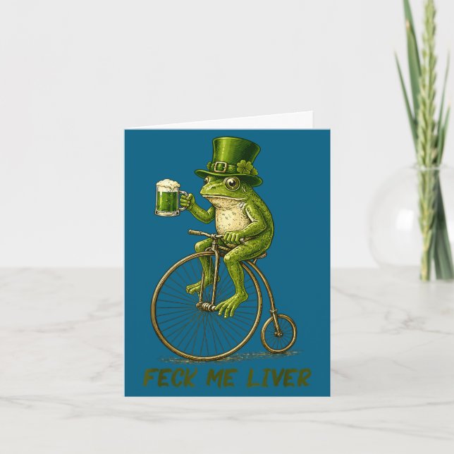 Rolig irländsk groda fan lever St. Patricks dag Ro Kort (Framsida)