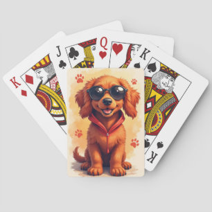 Rolig irländsk röd setter Kawaii hund Casinokort