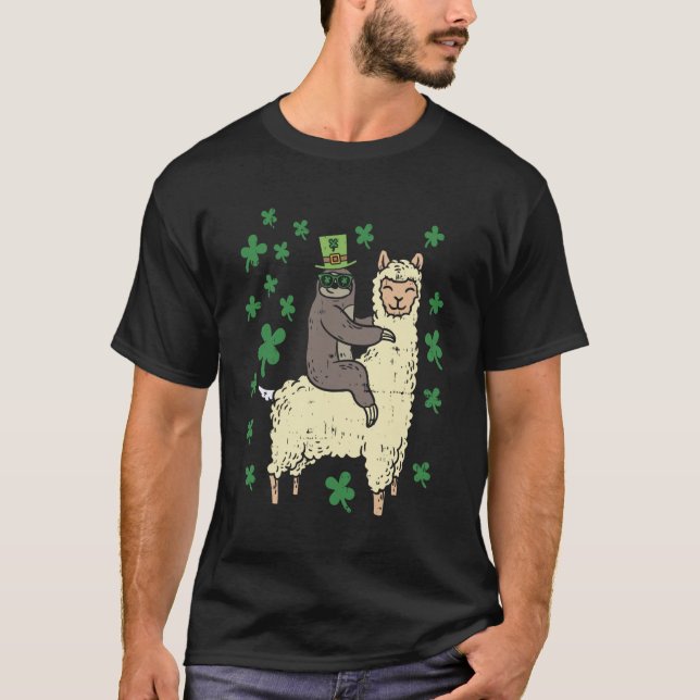 Rolig irländsk sengångare lama skjorta St Patricks T Shirt (Framsida)