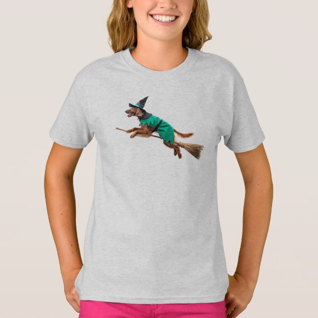 Rolig irländsk setter Halloween för barn T Shirt (Framsida)