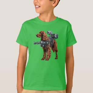 Rolig irländsk setter-robot t-shirt för barn
