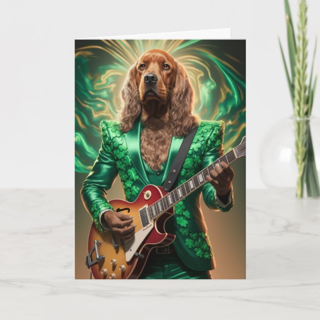 Rolig irländsk setter rockstjärna kort (Framsida)