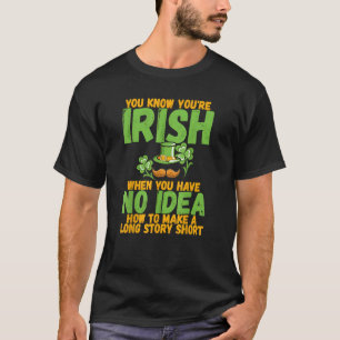 Rolig irländsk St. Patricks dag lång historia kort T Shirt