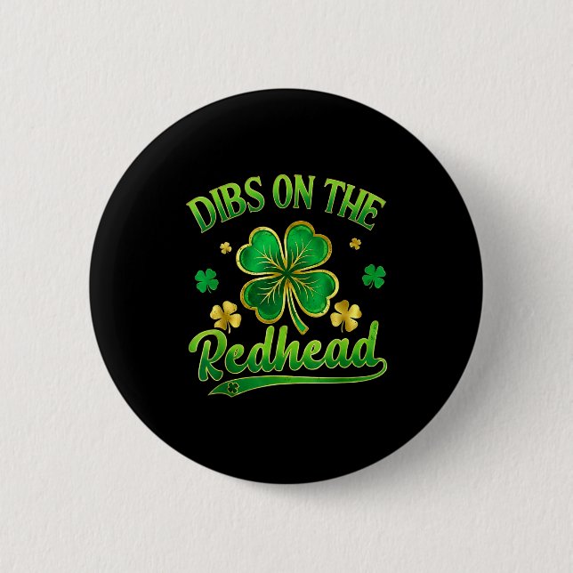 Rolig irländsk st patricks dag shamrock förtur på  knapp (Framsida)