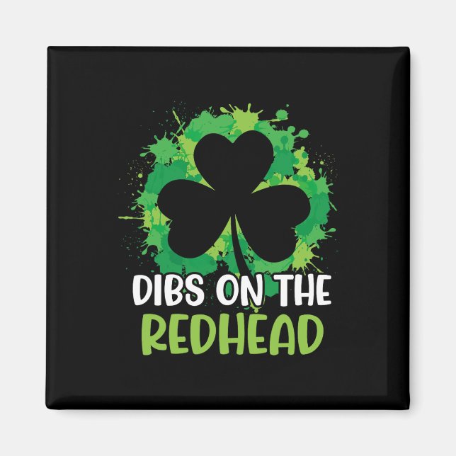 Rolig irländsk St Patricks Day Shamrock Dibs På R Magnet (Framsidan)