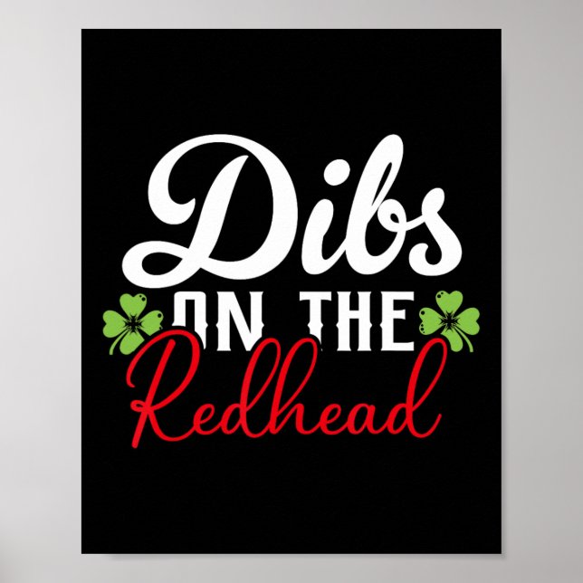 Rolig irländsk St Patricks Day Shamrock Dibs På R Poster (Framsidan)