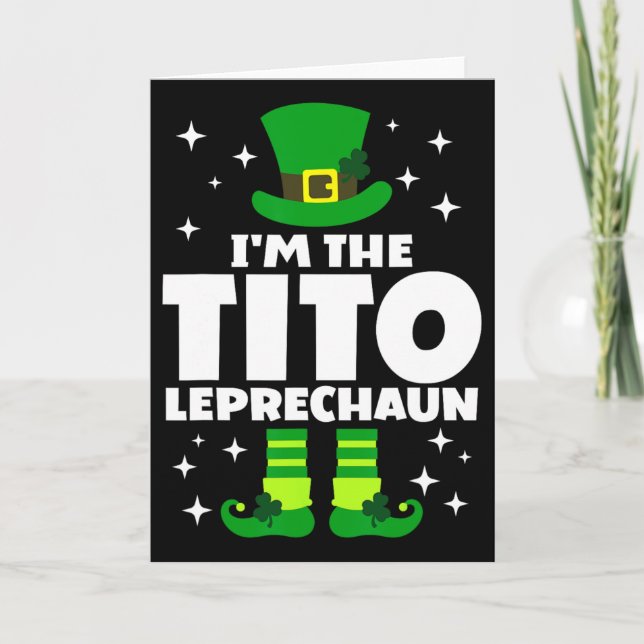 Rolig irländsk Tito Leprechaun Glad St Patricks Da Kort (Framsida)