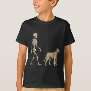 Rolig irländsk wolfhound skelett hund promenad t shirt
