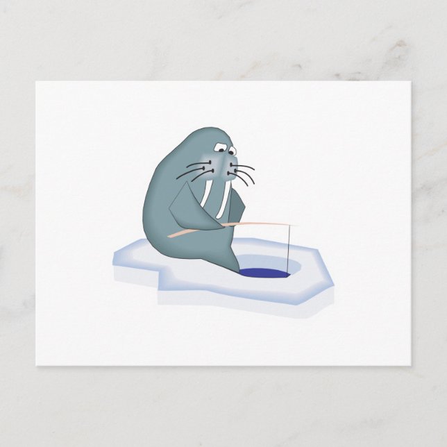 rolig isfiske valross vykort (Framsida)