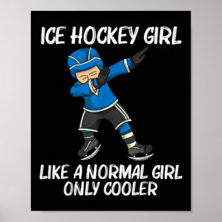 Rolig ishockey för tjejer barn fält rink Ndy te Poster