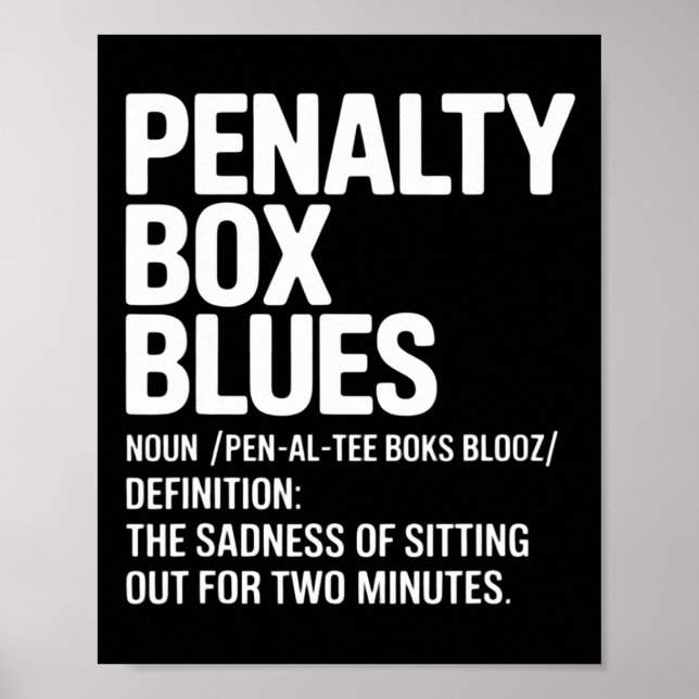Rolig ishockeydefinition ishockey utvisningsbänk poster (Framsidan)