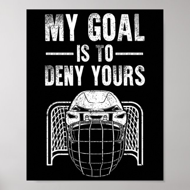 Rolig ishockeymålvakt design barn män kvinnor Hock Poster (Framsidan)