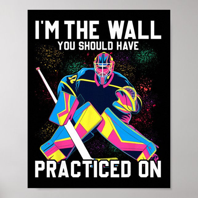 Rolig ishockeymålvakt ishockeyspelare målvakt  poster (Framsidan)
