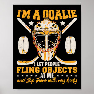 Rolig Ishockeymålvakt Säger Hockeyspelare Målvakt Poster