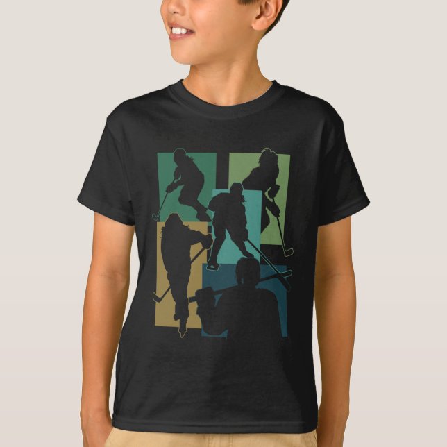 Rolig ishockeypuck stick vinter spel ishockey t shirt (Framsida)