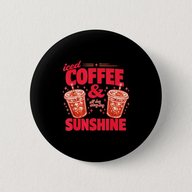 Rolig iskaffe solsken sommar vibbar kaffein knapp (Framsida)