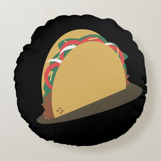 Rolig isometrisk Taco-matsrestaurang Rund Kudde (Framsidan)