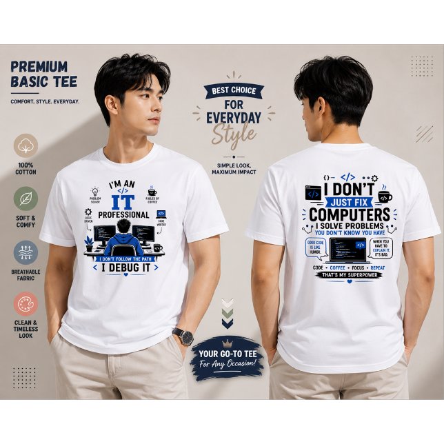 Rolig IT-proffsdesign - IT-kodningscitat  T Shirt (Skapare uppladdad)