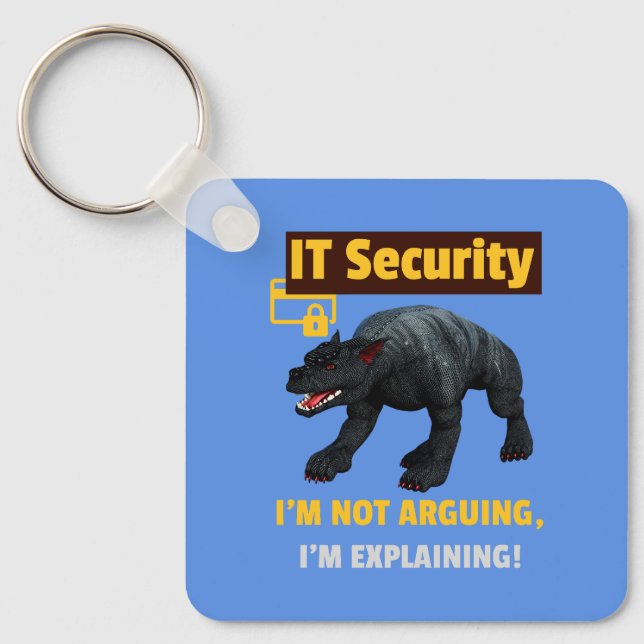 Rolig IT-säkerhet Förklarar Tech Humor Design Nyckelring (Framsida)