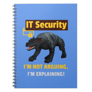 Rolig IT-säkerhet Förklarar teknisk humor Design Anteckningsbok