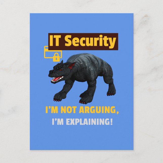 Rolig IT-säkerhet Förklarar teknisk humor Design Helg Vykort (Framsida)