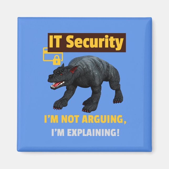 Rolig IT-säkerhet Förklarar teknisk humor Design Magnet (Framsidan)