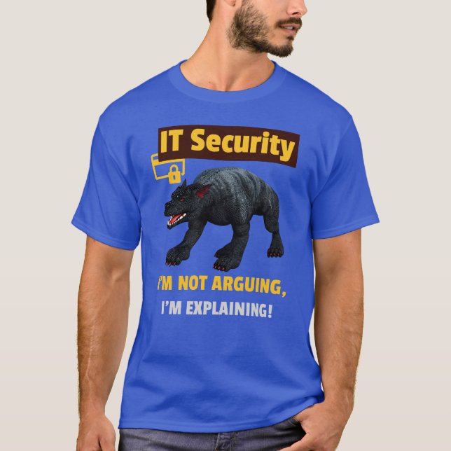 Rolig IT-säkerhet Förklarar teknisk humor Design T Shirt (Framsida)