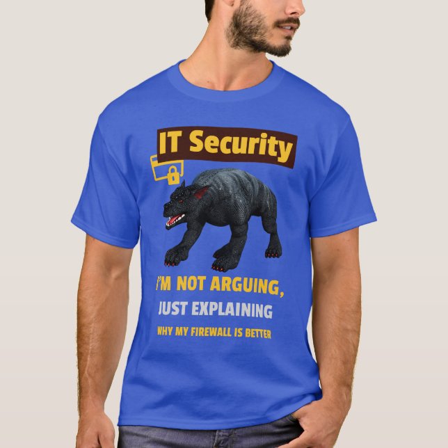 Rolig IT-säkerhet Förklarar teknisk humor Design T Shirt (Framsida)