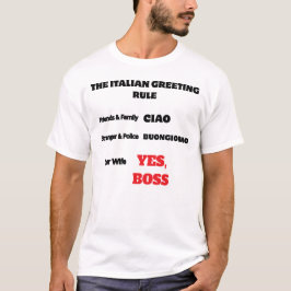 Rolig italiensk hälsningsregel fru chef humor t-sh t shirt