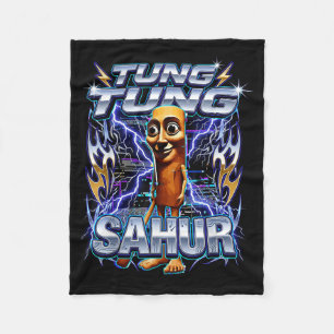 Rolig italiensk hjärnrot Tung Tung Tung Sahur  Fleecefilt