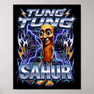 Rolig italiensk hjärnrot Tung Tung Tung Sahur Poster