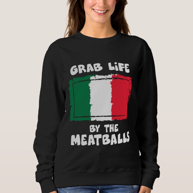 Rolig italiensk italien Flag1 för gåvaidéMeatball T Shirt (Framsida)