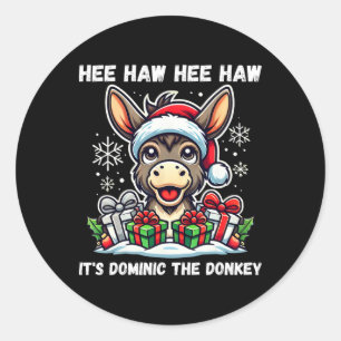 Rolig italiensk jul-donkey Dominic T Runt Klistermärke